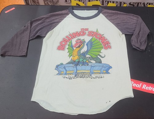Vintage 1981 Rolling Stones Tour / Baseball Shirt Band T-Shirt Lg Sold Out - Picture 6 of 13