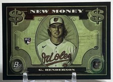 GUNNAR HENDERSON RC Rookie New Money Insert 2023 Bowman Platinum #NM-1 Orioles