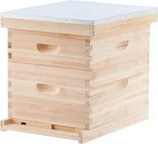 CREWORKS Bee Hive Boxes 10 Frame Langstroth Beehive, 2 Layer, 2 Layer 
