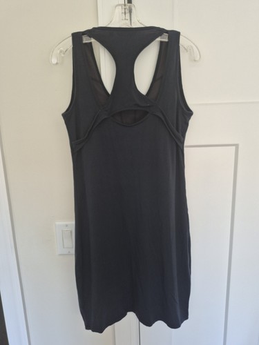 Athleta Dress Rafina Black Built In Bra Cut Out Back Stretch Mini #291731 Size M - Picture 3 of 10