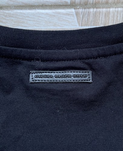 Rare Diesel Black Gold Graphic Tee Black Geometric Print Logo Minimalist Size S - Picture 6 of 9