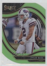 2020 Panini Select Field Level Neon Green Prizm Die-Cut Tyler Bass Rookie RC