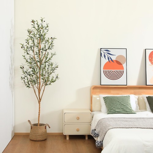 Künstlicher Olivenbaum 180 cm große Kunstpflanze Indoor mit Früchten... - Bild 8 von 8