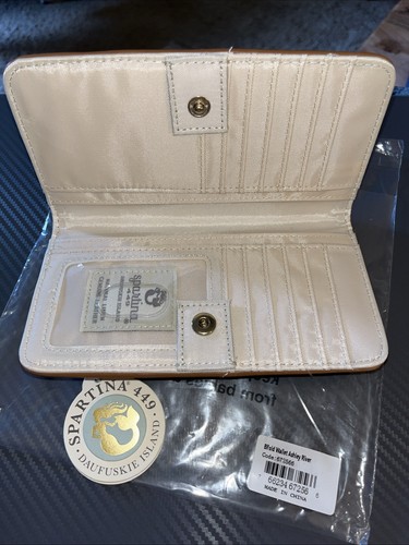 Neu mit Etikett Spartina 449 Ashley River Geldbörse Leinen & Leder - Bild 5 von 6