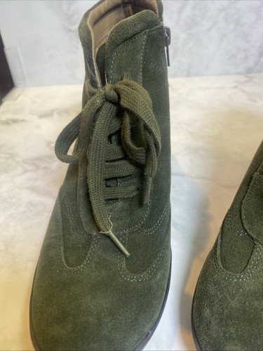 Aerosoles olivgrüne Oxford-Booties aus Wildleder mit Keilabsatz Schnürstiefel für Damen 9 EBC25 - Bild 8 von 8