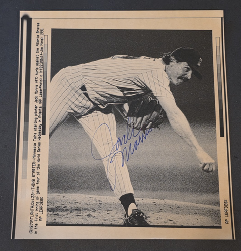 1991 JACK MORRIS signiertes Original Pressefoto-HALL OF FAME-ZWILLINGE-TIGER-JSA