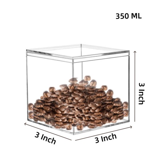 Acrylic Box with Lid 2 Pieces Clear Square Cube Jewelry Storage Small Plastic - Picture 2 of 6