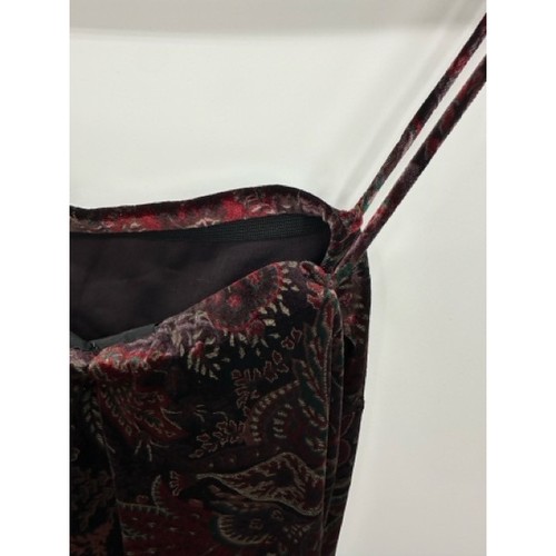 Night Way Collections Womens Y2K Velvet Red Paisley Maxi Dress Size 6 Whimsigoth - Picture 8 of 8