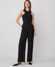 NEW $169 Ann Taylor Crossover Halter Jumpsuit sz 4
