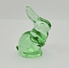 Fenton Green Glass Bunny Rabbit Figurine 2.75"