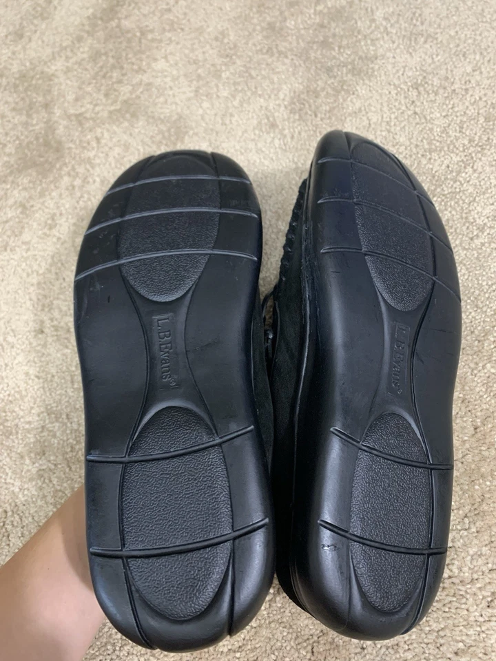 LB EVANS MEN'S ATLIN COMFY Plush Suede loafers SLIPPERS BLACK Size 12 Moccasin - Image 4 of 4