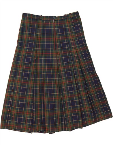 BRENDELLA Womens A-Line Skirt W36 XL Green Check Wool CG02 - Picture 2 of 3