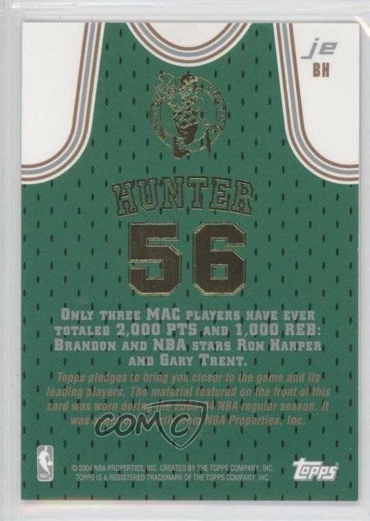 2003-04 Topps Jersey Edition Brandon Hunter #jeBH Rookie RC - Image 2 of 2