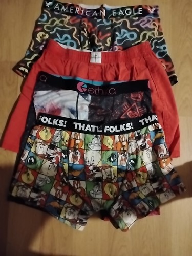Lot Four BOXER SHORTS Looney Tunes Ethika American Eagle Size M-L - XL Briefs
