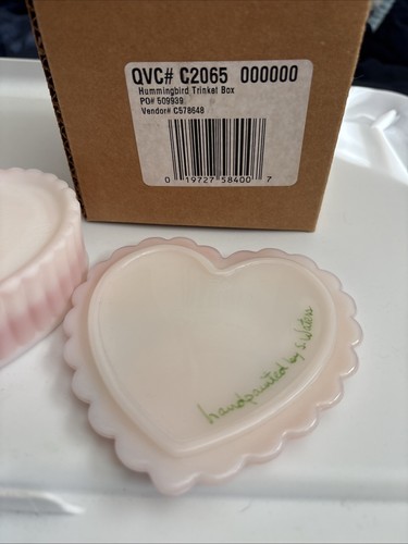 Fenton handbemalt USA signiert Kolibri Herz Schmuck Andenken Box neuwertig - Bild 6 von 14