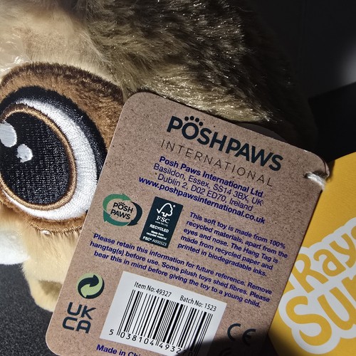 Eco Earth Posh Paws Soft Toy Cuddly Plush Sloth Stuffed Animal Plushie 7” NEW - Picture 3 of 5