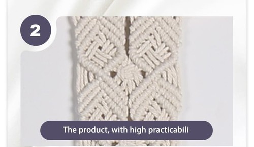 Macrame Plant Hanger for Indoor Outdoor, 30 inch Decorative Cotton Rope - Picture 5 of 7