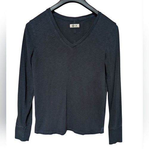 T-shirt manica lunga American Giant Navy scollo a V taglia media - Foto 1 di 8