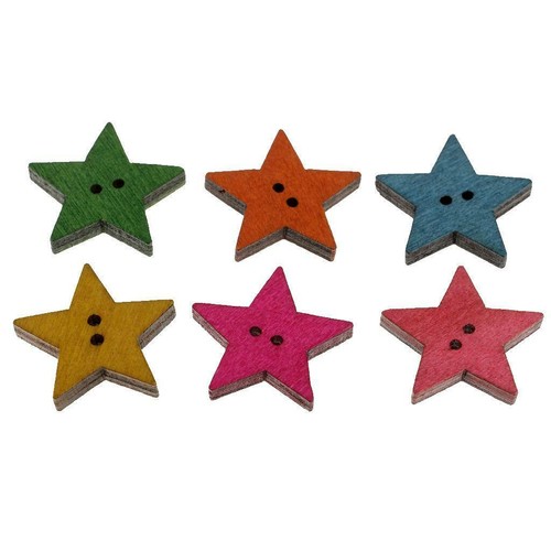 50x Vintage Wood Buttons Decorative Vintage DIY Scrapboking Card Making 25mm - Picture 7 of 7