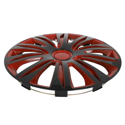 Set of 4 16" Wheel Covers For R16 Tires Rim Snap On Full Hub Caps Black & Red - Picture 9 of 10