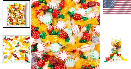 Surtido de dulces duros - sabores afrutados y menta - perfecto para fiestas - 2 lb - Imagen 2 de 8
