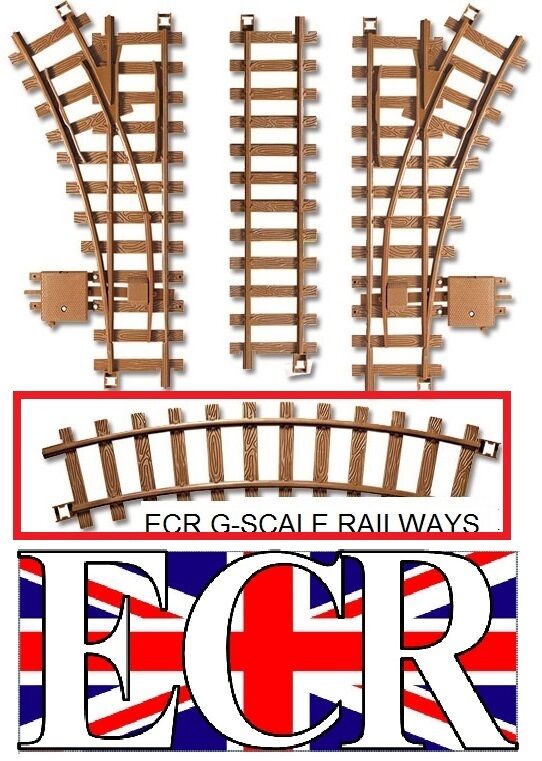 FREE POST G SCALE 45mm GAUGE HARD PLASTIC RAILWAY TRACK CURVES STRAIGHTS POINTS - Picture 5 of 12