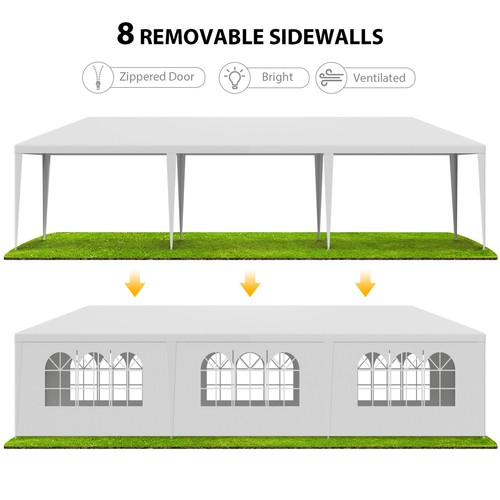 10'x10'/20'/30' Outdoor Gazebo White Canopy Party Wedding Tent with Sidewalls - Bild 24 von 33