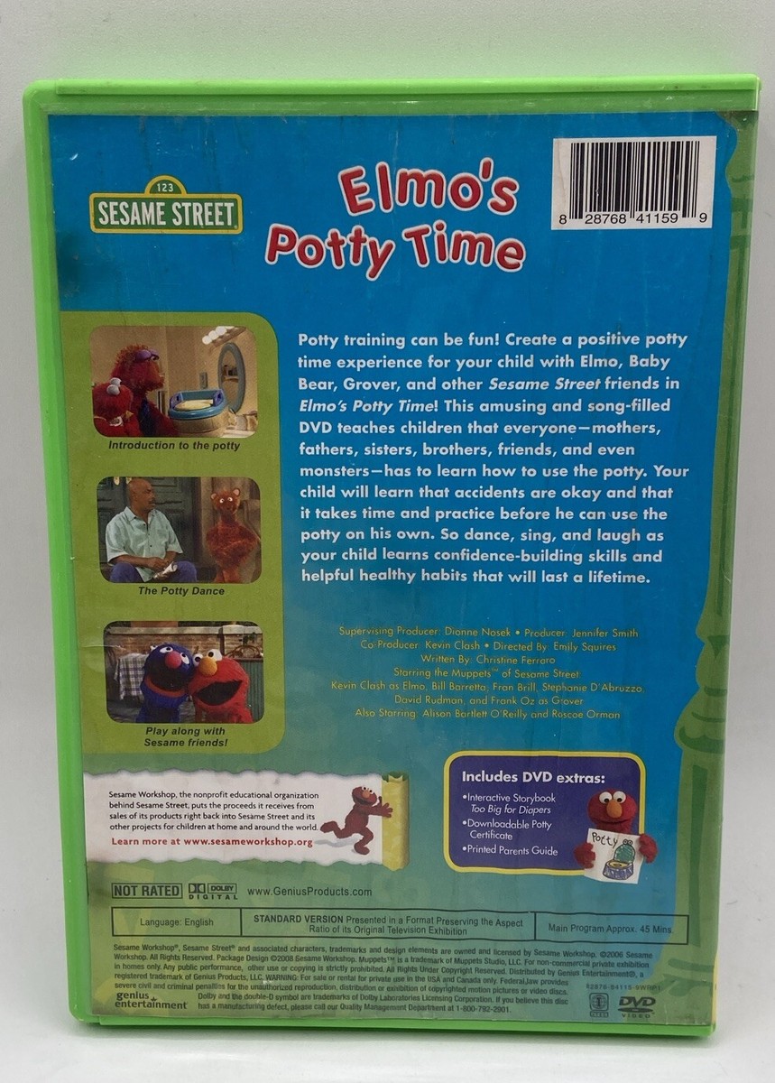 4- DVD Lot -Sesame Street Elmo~Dinosaurs/Potty Time