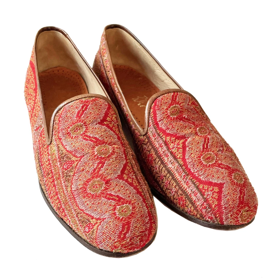 STUBBS & WOOTTON Women's Paisley Shawl Slippers Size 8 AA - Image 2 of 4