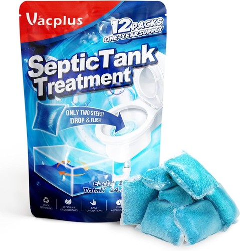 Septic Tank Treatment 12 Pcs for 1 Year Supply Dissolvable Packs Easy Operation - Picture 1 of 5