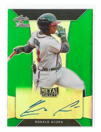 2018 Leaf iCard #IC-02 Ronald Acuna Jr. Green RC Auto /10 *READ*