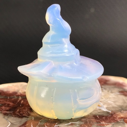 1pcs synthetic opalite Pumpkin Wizard hat skull Quartz Crystal Figurines 1.5" - Picture 7 of 11