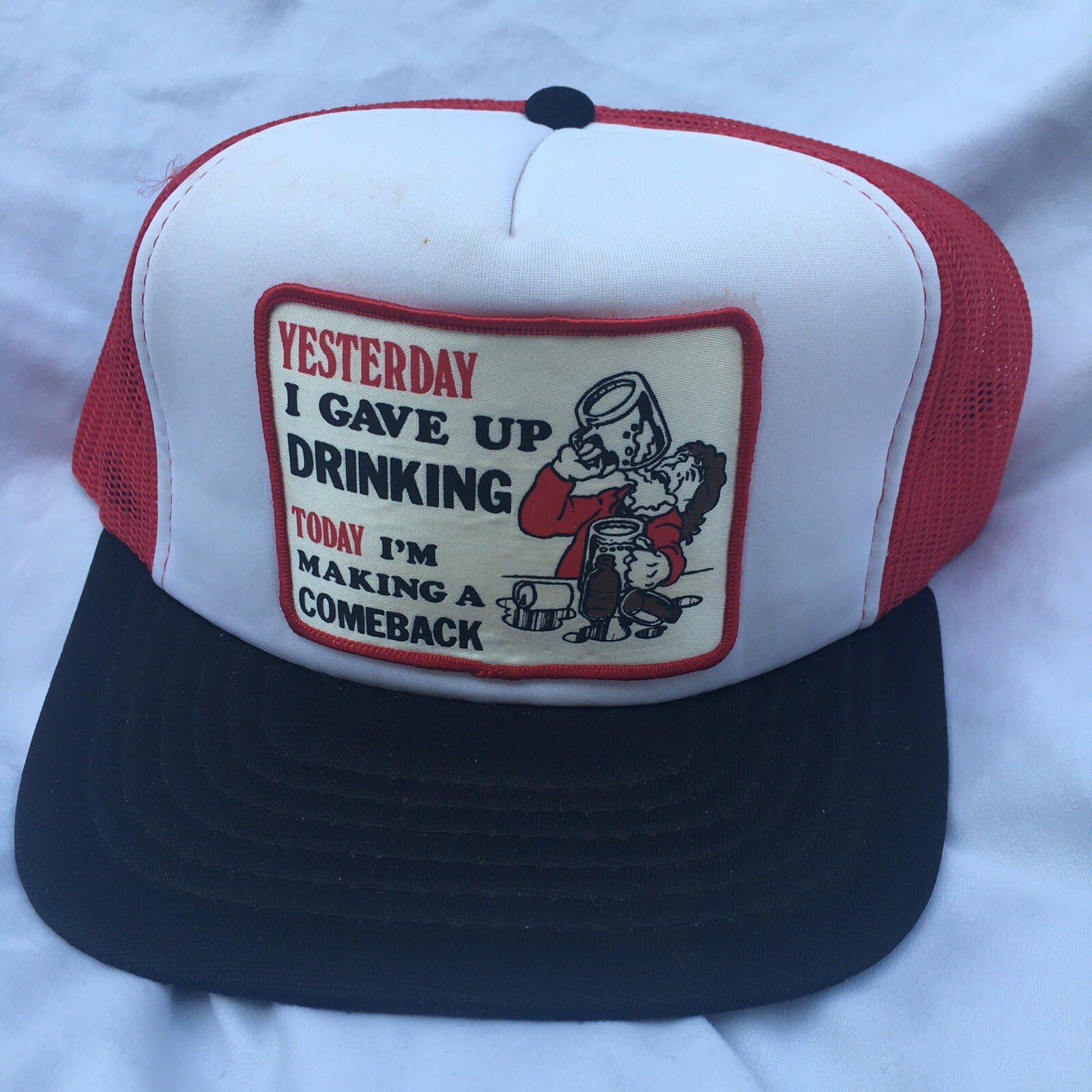 Vintage Mesh Red Drinking Comeback Funny Snapback Hat Cap Farmer