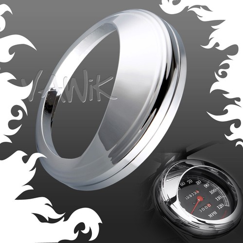 VAWiK aluminum chrome 5" Odometer Gauge Cover for Harley 99 Softail Custom FXSTC - Picture 1 of 2