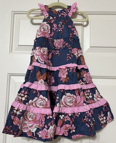 NWT Matilda Jane size 2 blue Clarabelle Halter Maxi Dress with ruffle baby girl