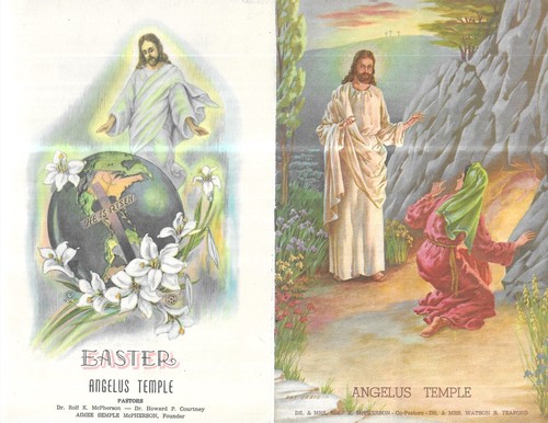 ANGELUSTEMPEL 2 PALMEN SONNTAGSPROGRAMME 1951 UND 1957 - Bild 1 von 3