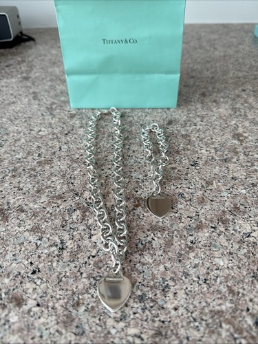 Tiffany & Co. Heart Tag Bracelet Sterling Silver 7” Lobster Clasp Chain Link - Picture 11 of 14