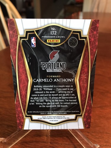 2020-21 Select Carmelo Anthony #132 Premier Rare Aqua Pink Prizm /25 π Beauty - Picture 2 of 5