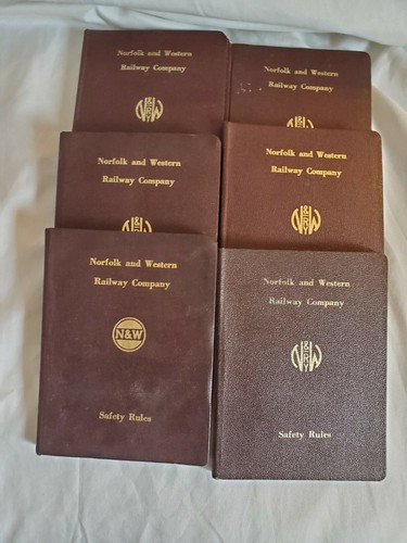 Vintage Lot of 6 Norfolk Western Safety Rules Books Railway Company Railroad - Bild 1 von 9