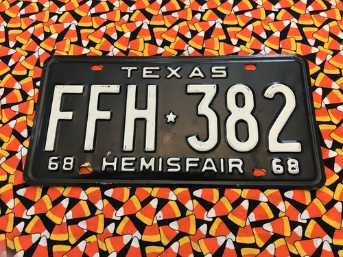 1968 TEXAS PASSAGIERKENNZEICHEN FFH382
