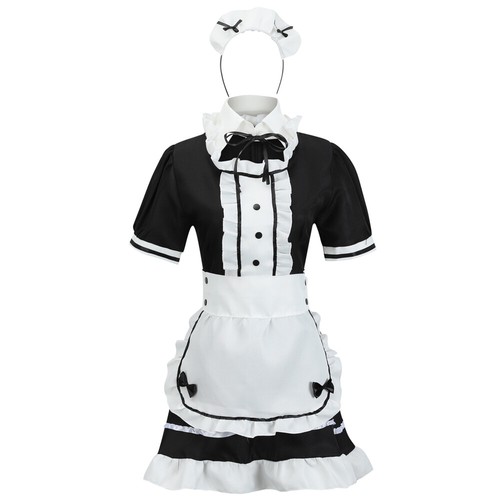 Women Girls Lolita Maid Dress Anime Cosplay Costume Sweet Cute Waitress Uniform - Picture 13 of 14