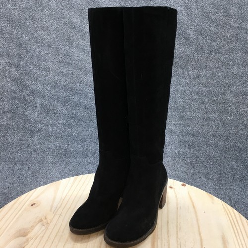 NEW Lucky Brand Boots Womens 5.5M Ritten Knee High Heels Riding Boot Black Suede - Picture 3 of 17