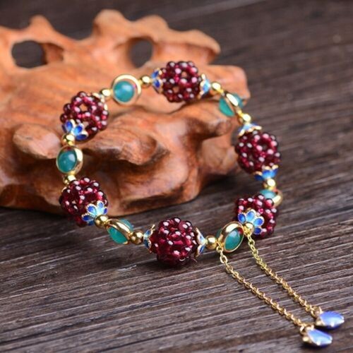 Granate Natural Piedra Preciosa Cuentas Redondas Mujeres Curación Reiki Cadena Pulsera Regalo de Navidad~ - Imagen 24 de 28