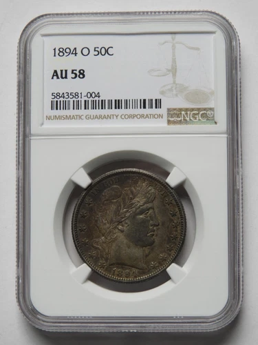 1894-O BARBER HALF DOLLAR NGC AU-58