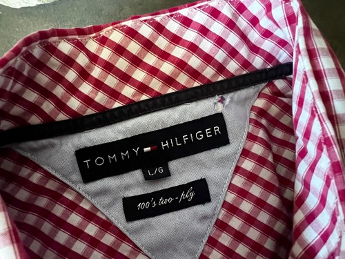 Tommy Hilfiger 1/2 Arm 100's two-ply Hemd Gr. L/G rot/weiss kariert - Bild 14 von 14
