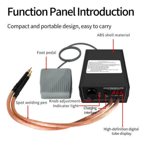 Kit de soldadura por puntos de 8000 W de alta potencia hágalo usted mismo paquete de baterías herramientas de soldadura soldadura por puntos Pe - Imagen 3 de 8