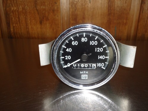 Vintage Stewart Warner 160 MPH Speedometer Gauge 3-3/8" Street Rat Rod - Picture 2 of 4