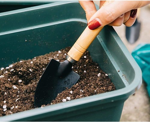 3Stk,Spielzeug Mini Spaten Schaufel Rechen für Pflanze topfblumen Gartenwerkzeug - Bild 6 von 8