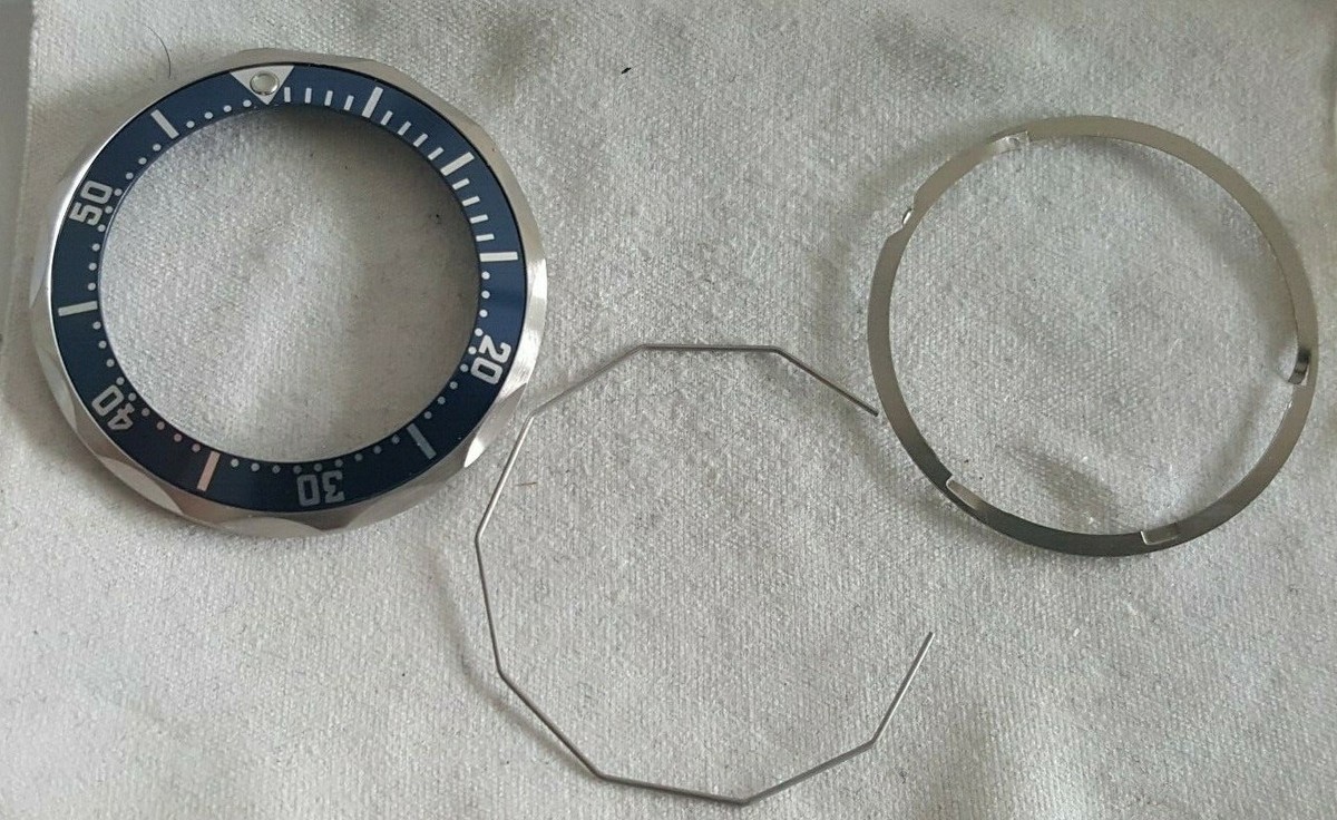Omega Bezel Number 082SU1362 Steel Blue Insert + Bezel Spring +