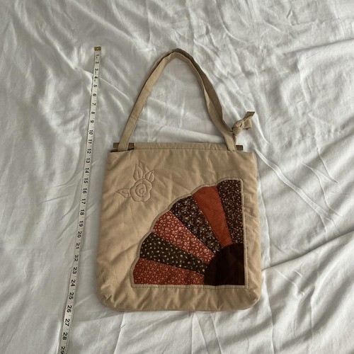 vintage 70's patchwork quilted tote bag purse cottagecore - 第 6/8 張圖片